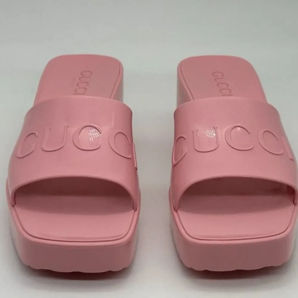 Gucci Rubber Slides Pink Size 8